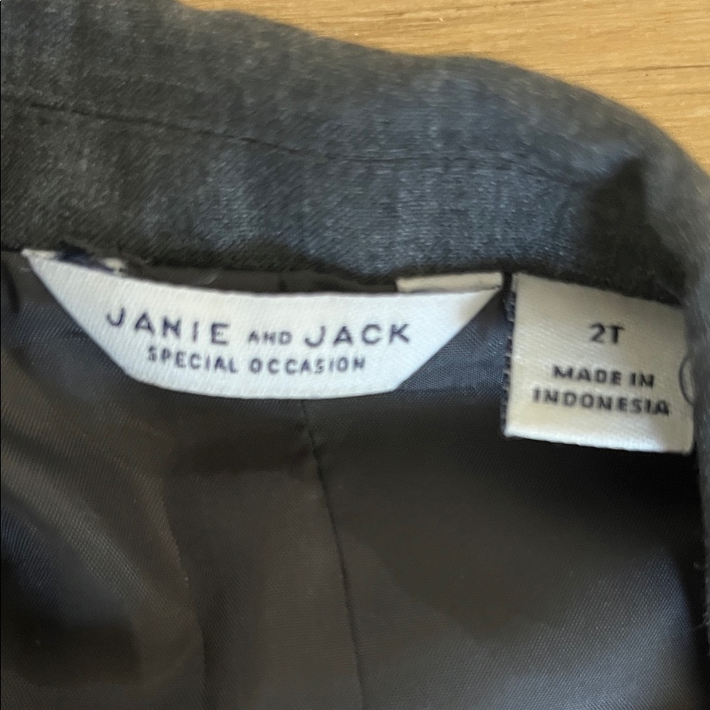 Janie and Jack Dark Gray Blazer and Pants - Picture 2 of 8